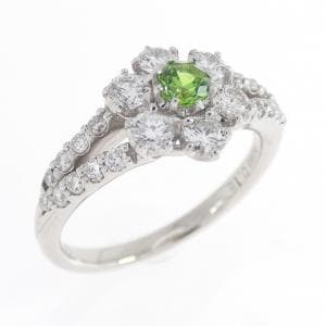 PT900 フラワー デマントイドガーネット リング 0.18CT