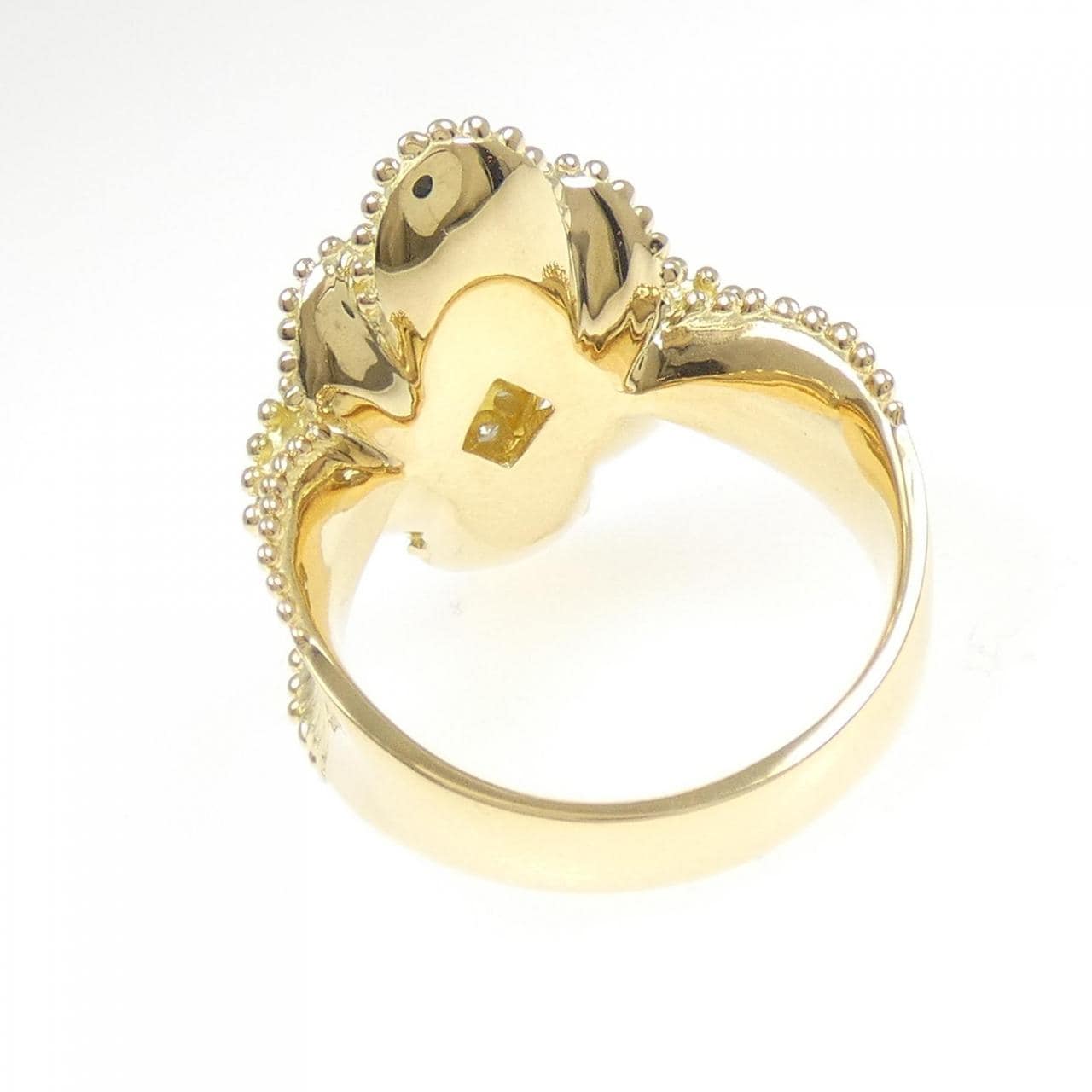 K18YG フラワー ダイヤモンド リング 0.21CT