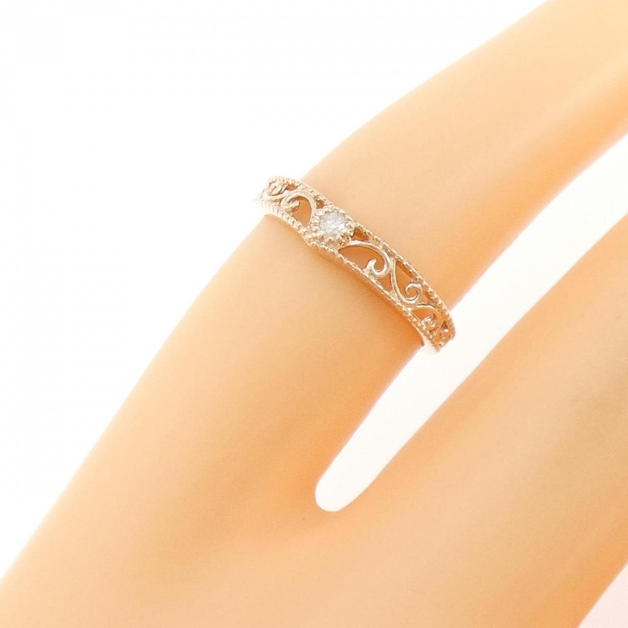 K10PG ダイヤモンド ピンキーリング