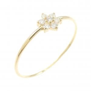 【リメイク】K18YG フラワー ダイヤモンド リング 0.10CT