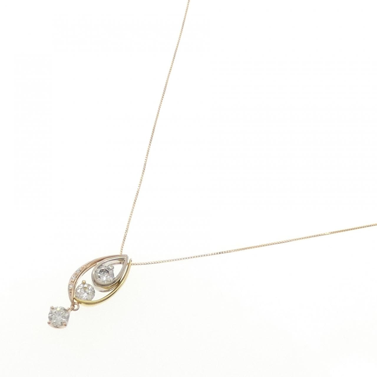K18スリーカラー 2WAY ダイヤモンド ネックレス 1.00CT