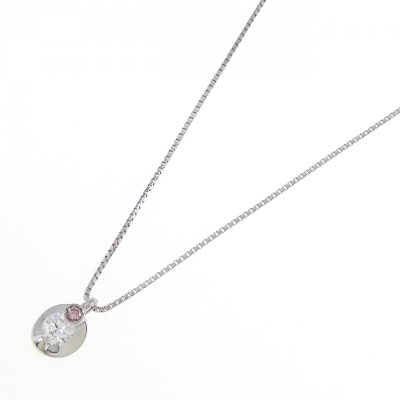 PT900/PT850 ピンクダイヤモンド ネックレス 0.02CT