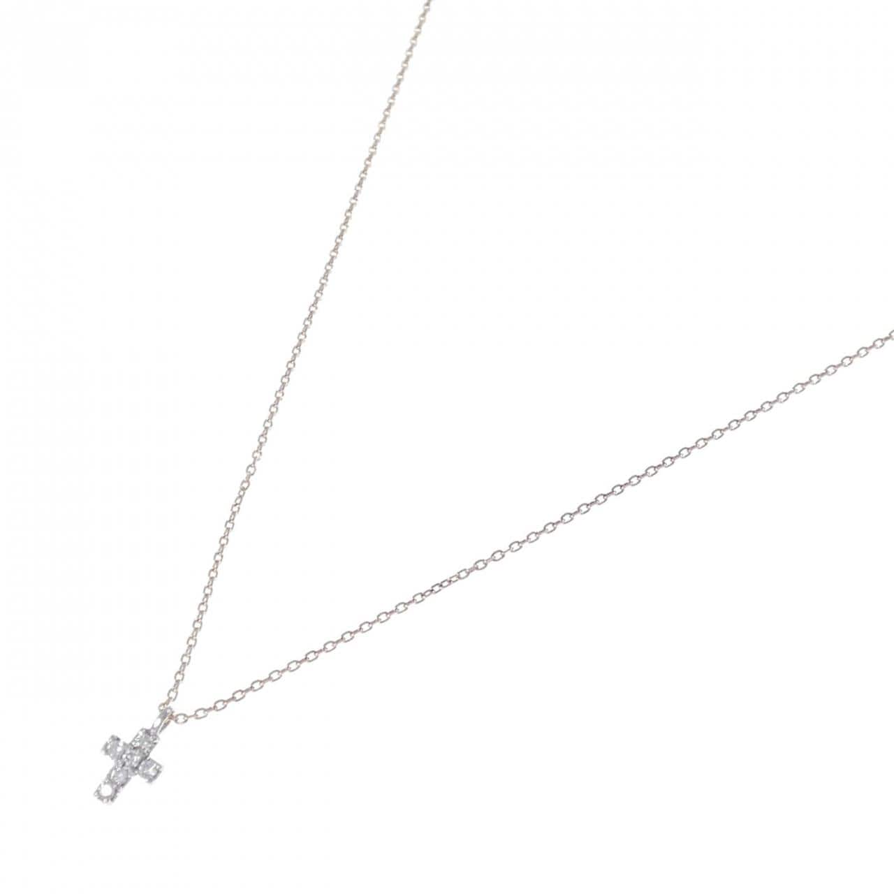K10WG/K10PG クロス ダイヤモンド ネックレス 0.08CT