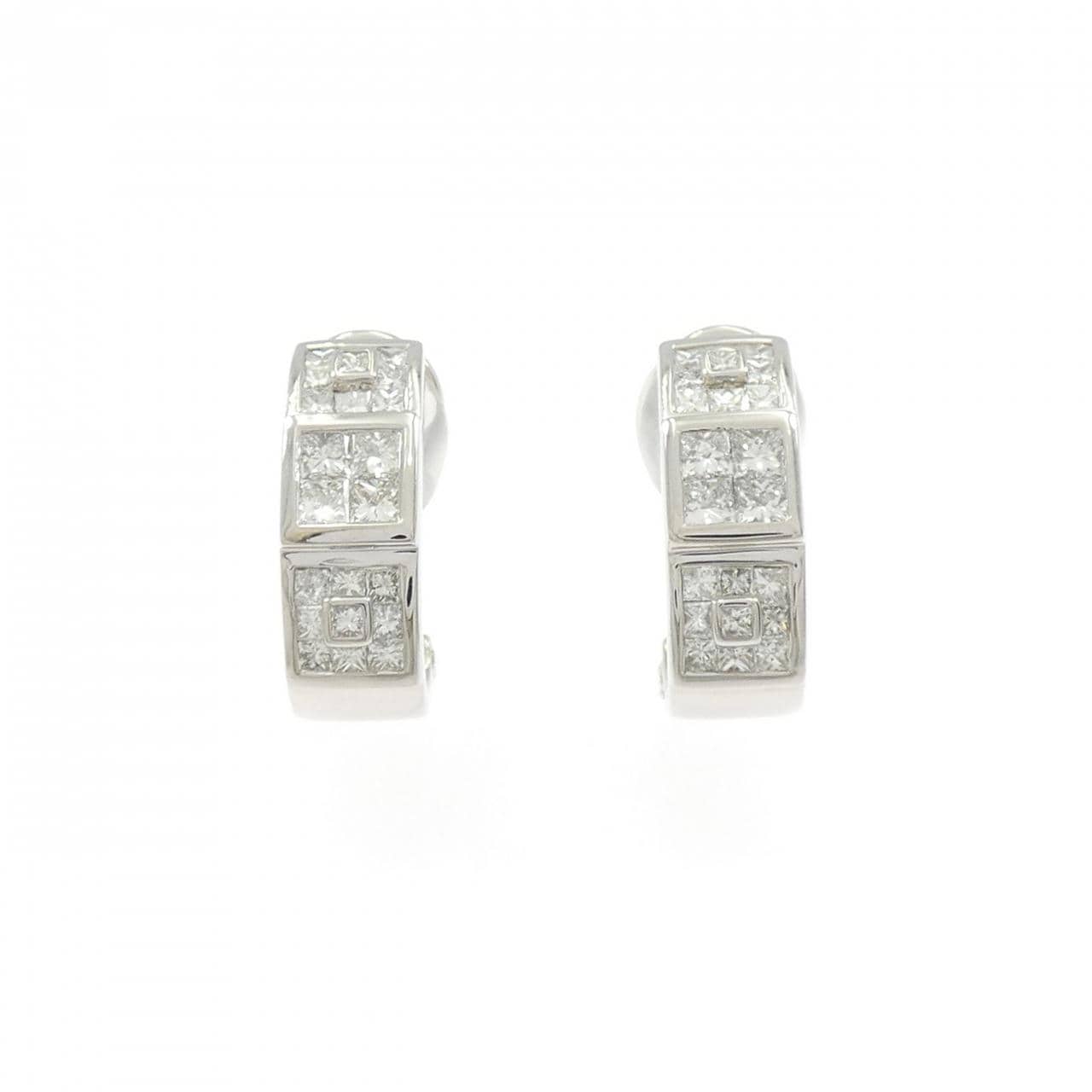 K18WG ダイヤモンド ピアス 0.70CT