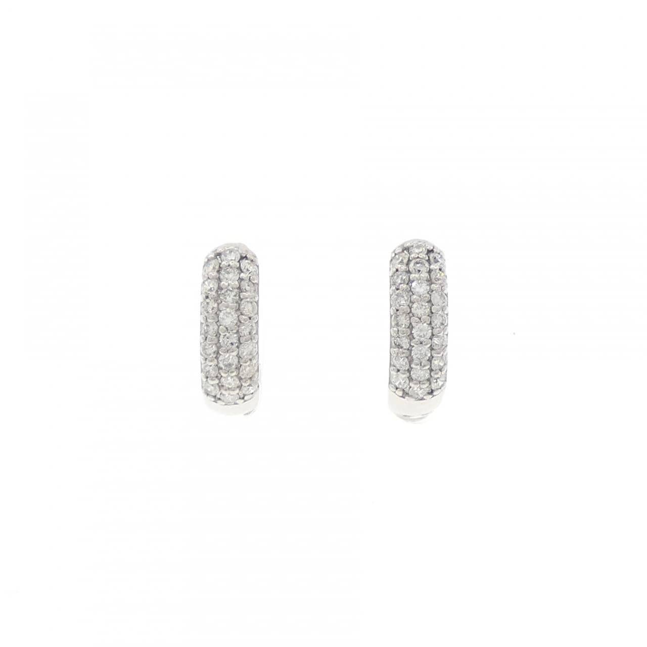K18WG パヴェ ダイヤモンド ピアス 0.30CT