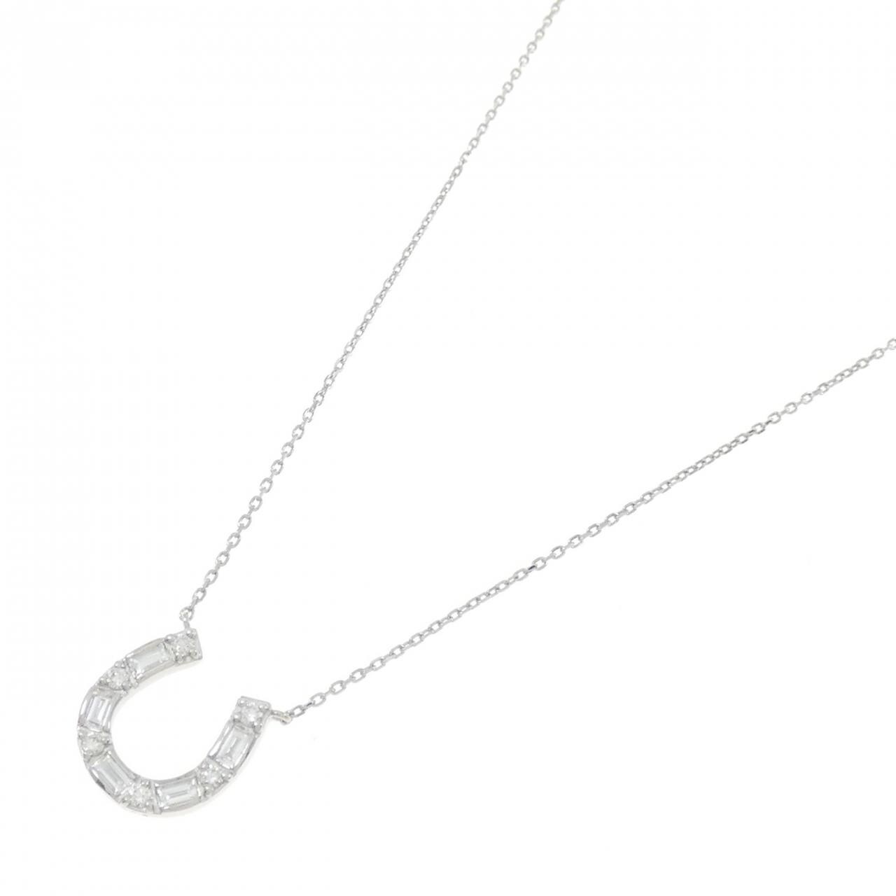 PT ホースシュー ダイヤモンド ネックレス 0.18CT