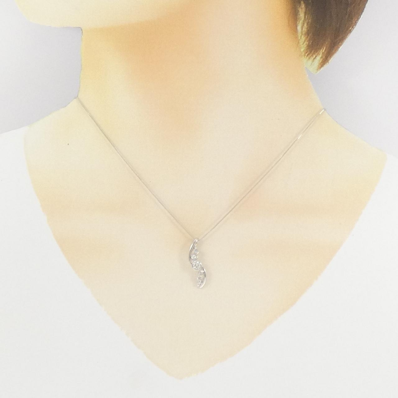 K18WG ダイヤモンド ネックレス 0.22CT
