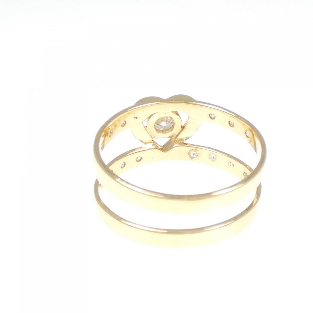 K18YG ハート ダイヤモンド リング 0.13CT