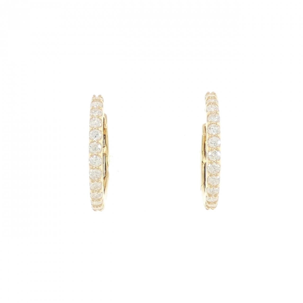 [新品] K18YG 環形鑽石耳環 0.40CT