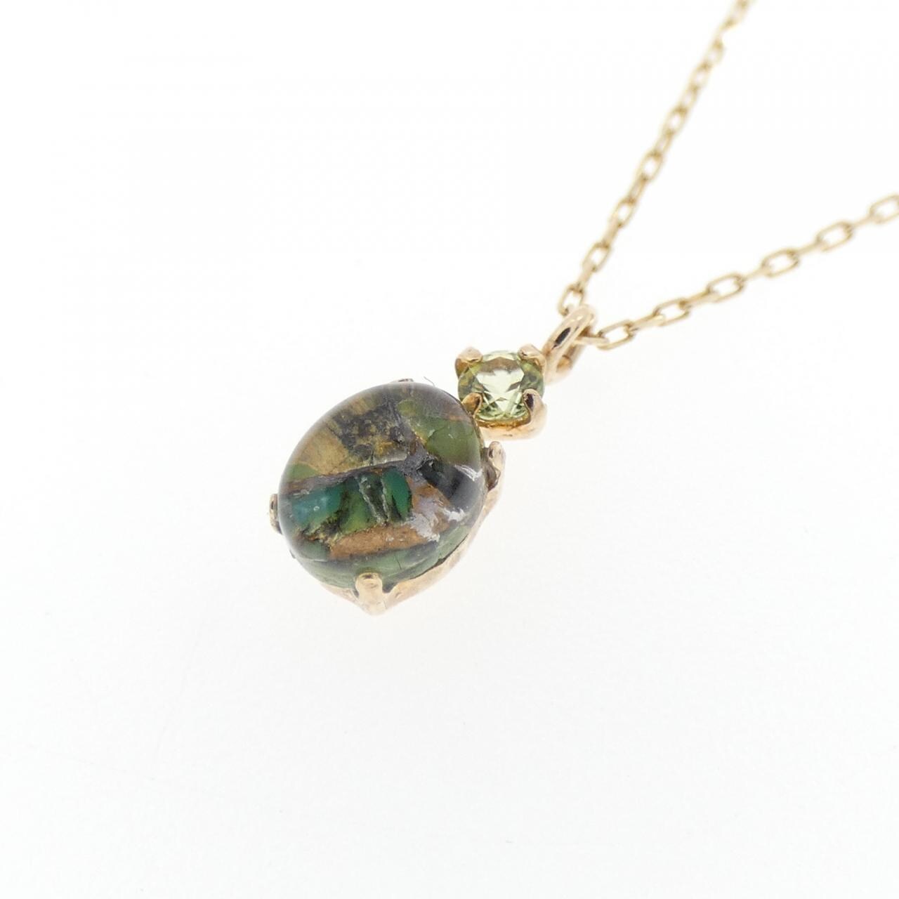 【新品】K10YG カラーストーン ネックレス