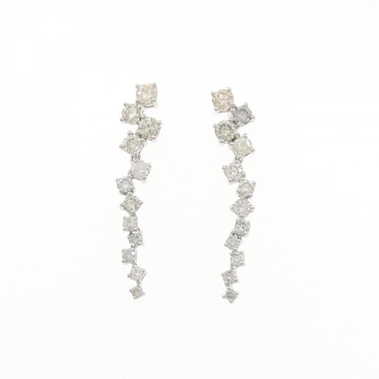 750WG/PT900 ダイヤモンド ピアス