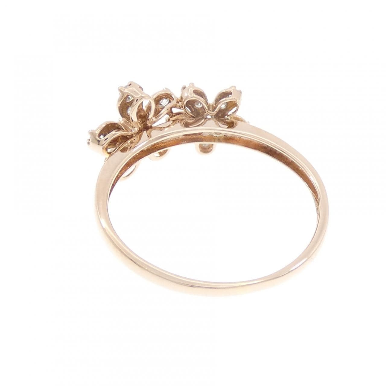 K14PG フラワー ダイヤモンド リング 0.30CT