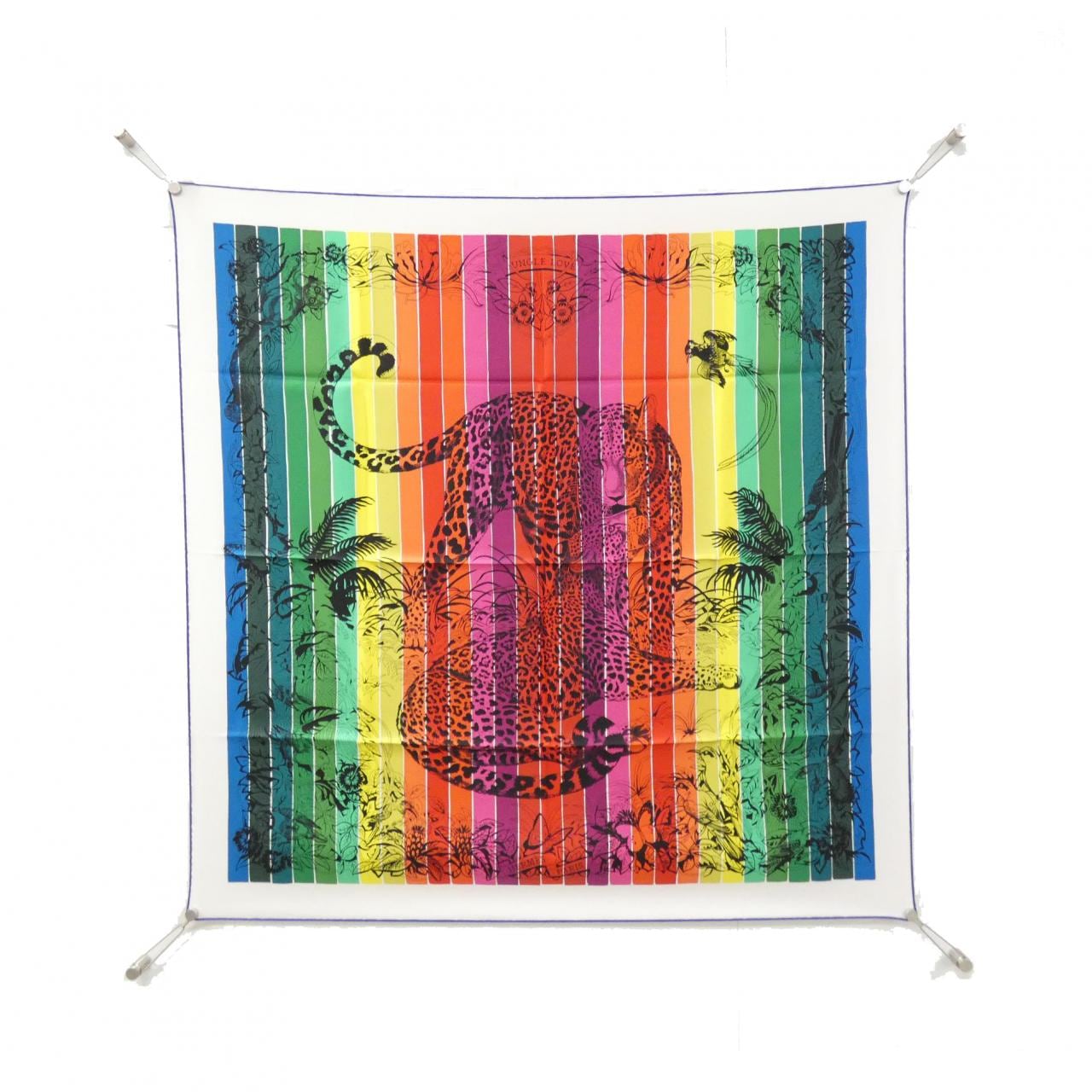 [Unused items] HERMES JUNGLE LOVE RAINBOW Carre 003369S Scarf