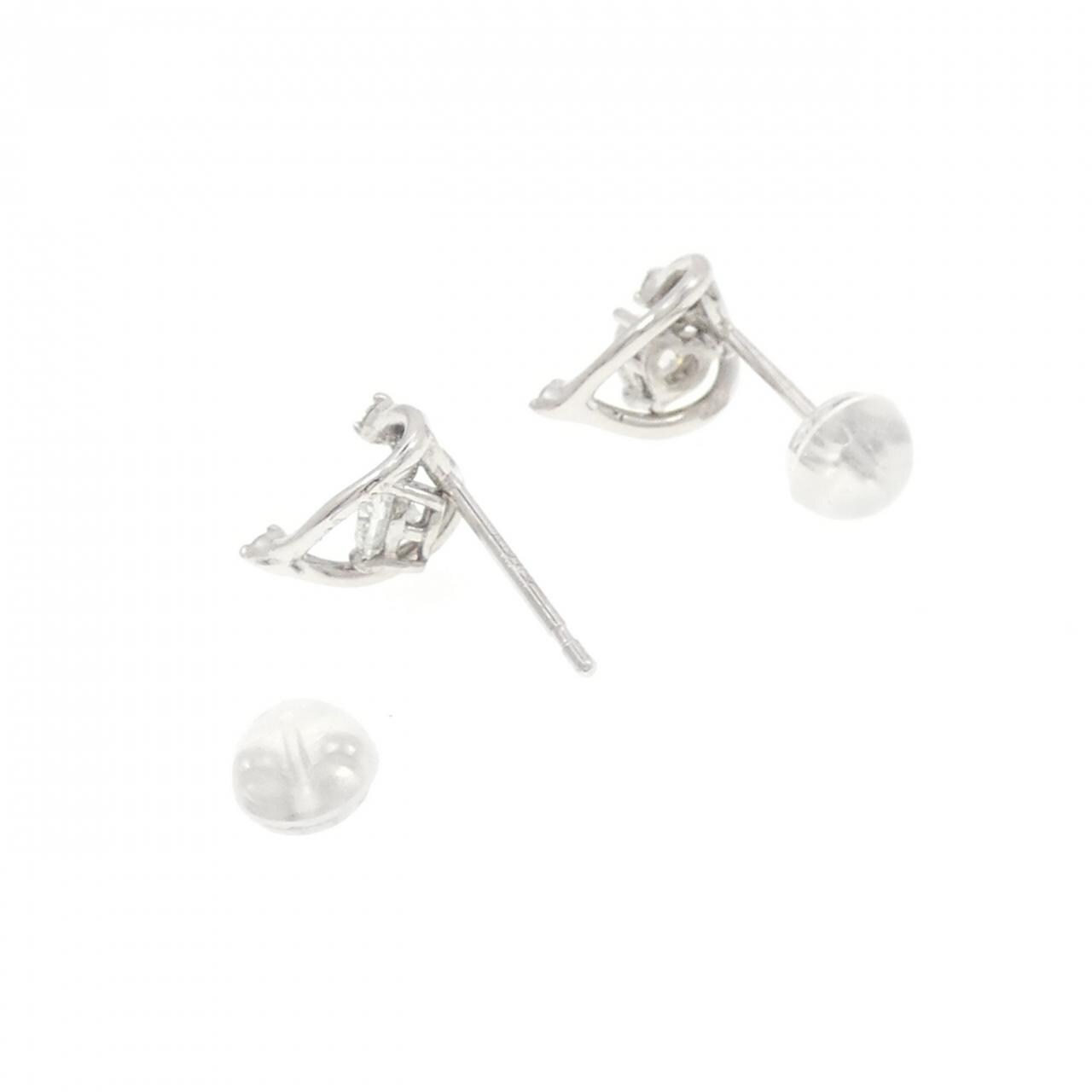 K18WG ハート ダイヤモンド ピアス 0.42CT