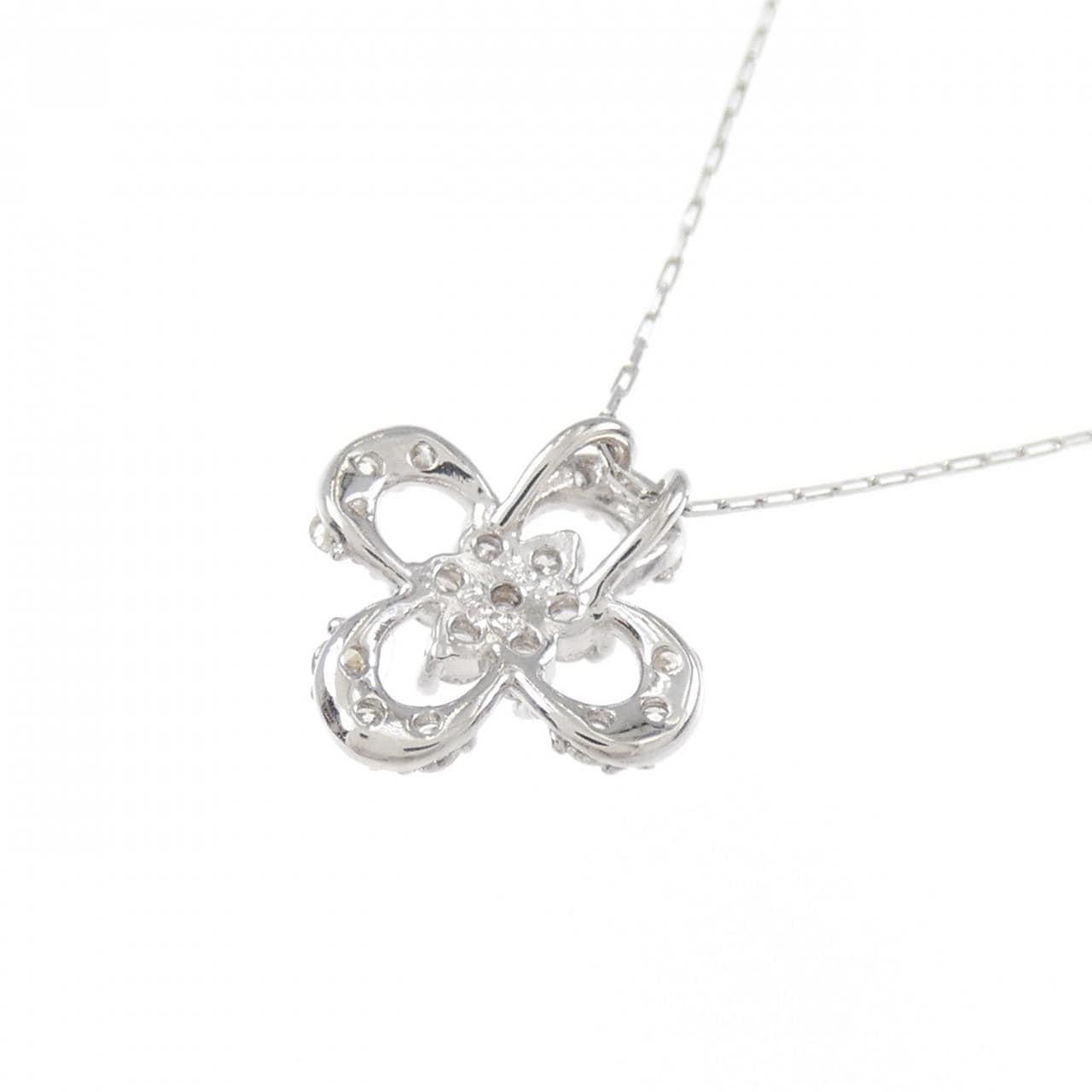 【新品】PT900/PT850 フラワー ダイヤモンド ネックレス 0.15CT