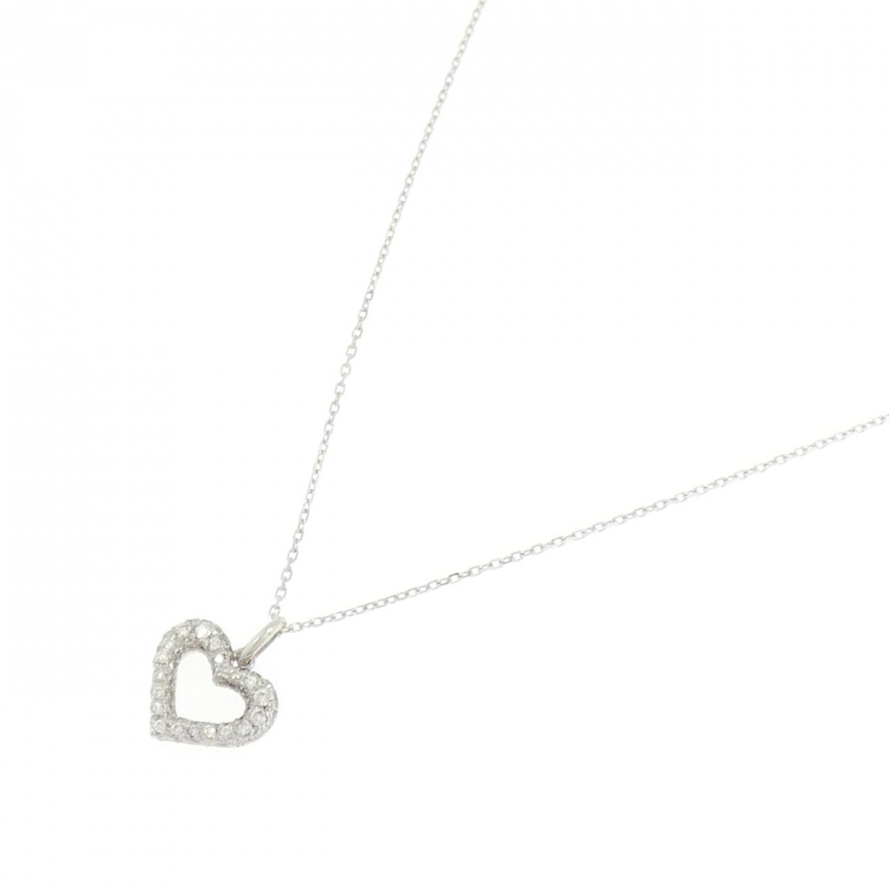 K18WG ハート ダイヤモンド ネックレス 0.20CT