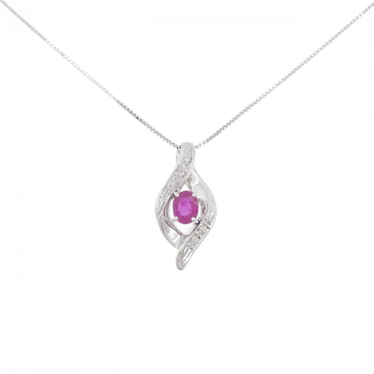 K10WG ルビー ネックレス 0.38CT