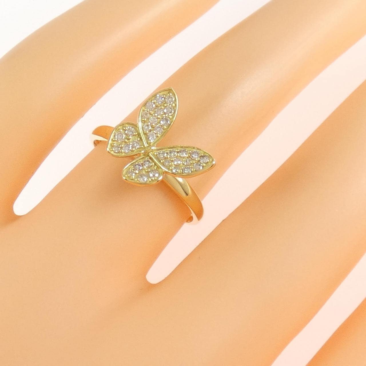 K18YG 蝴蝶鑽石戒指 0.20CT