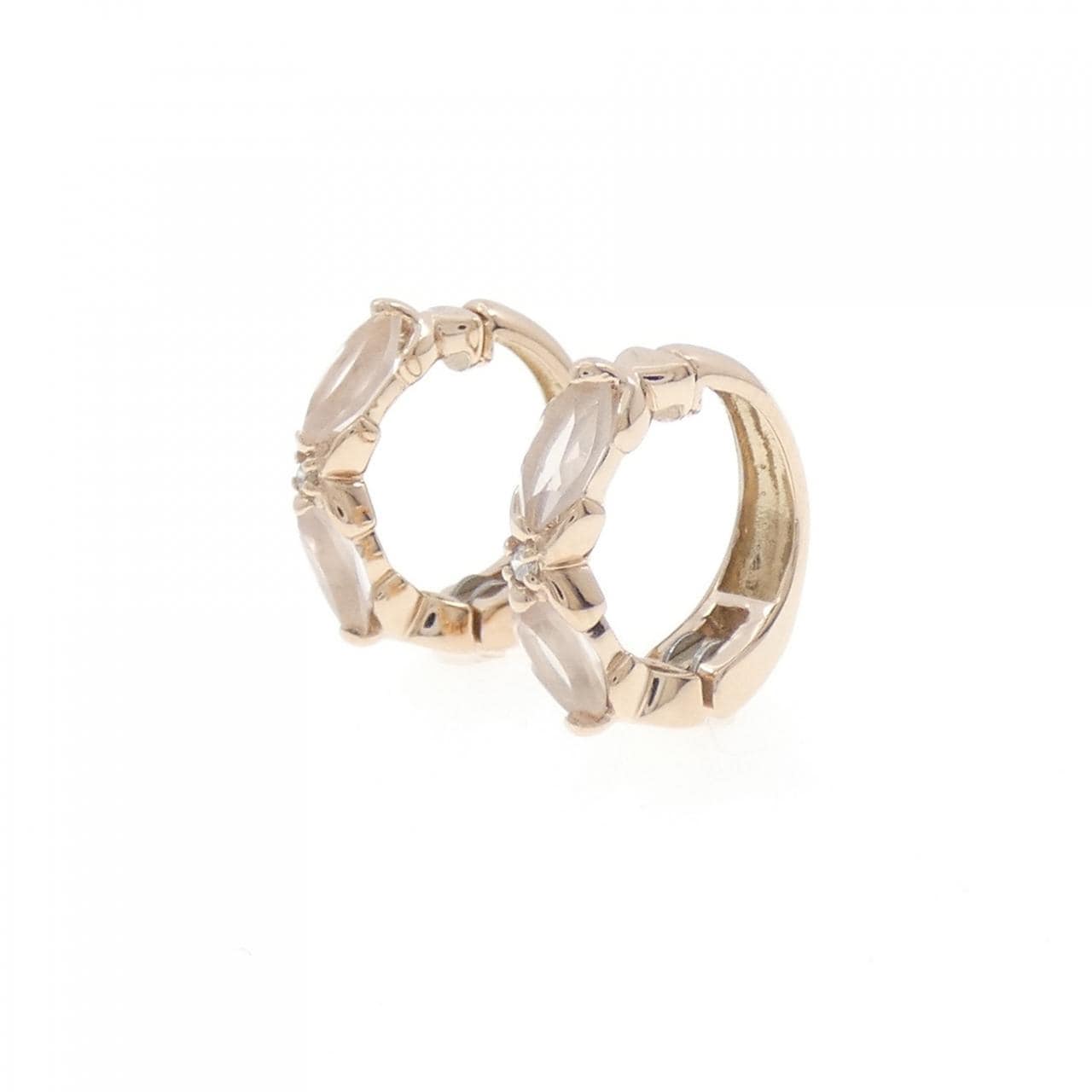 K14PG ローズクオーツ イヤリング