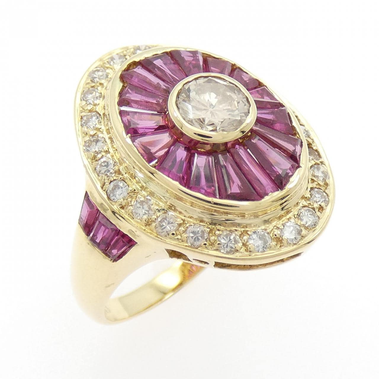 K18YG ルビー リング 2.20CT