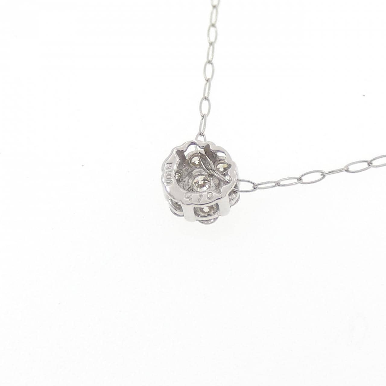 PT900/PT850 フラワー ダイヤモンド ネックレス 0.10CT