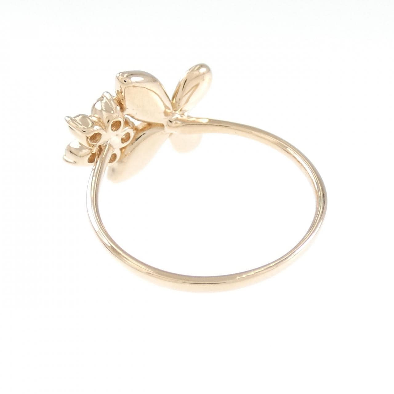 K18PG フラワー ダイヤモンド リング 0.45CT