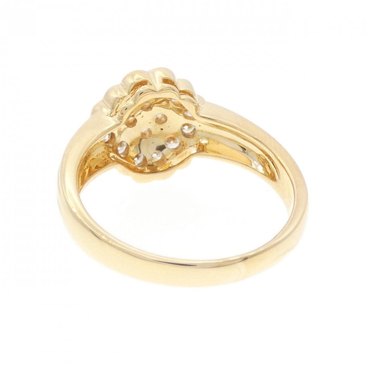 K18YG フラワー ダイヤモンド リング 0.50CT