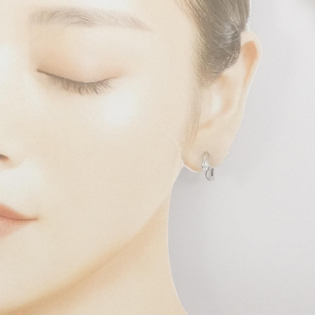 K18WG ダイヤモンド イヤリング 0.20CT