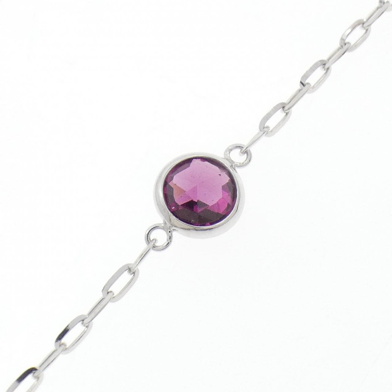 K18WG カラーストーン ネックレス