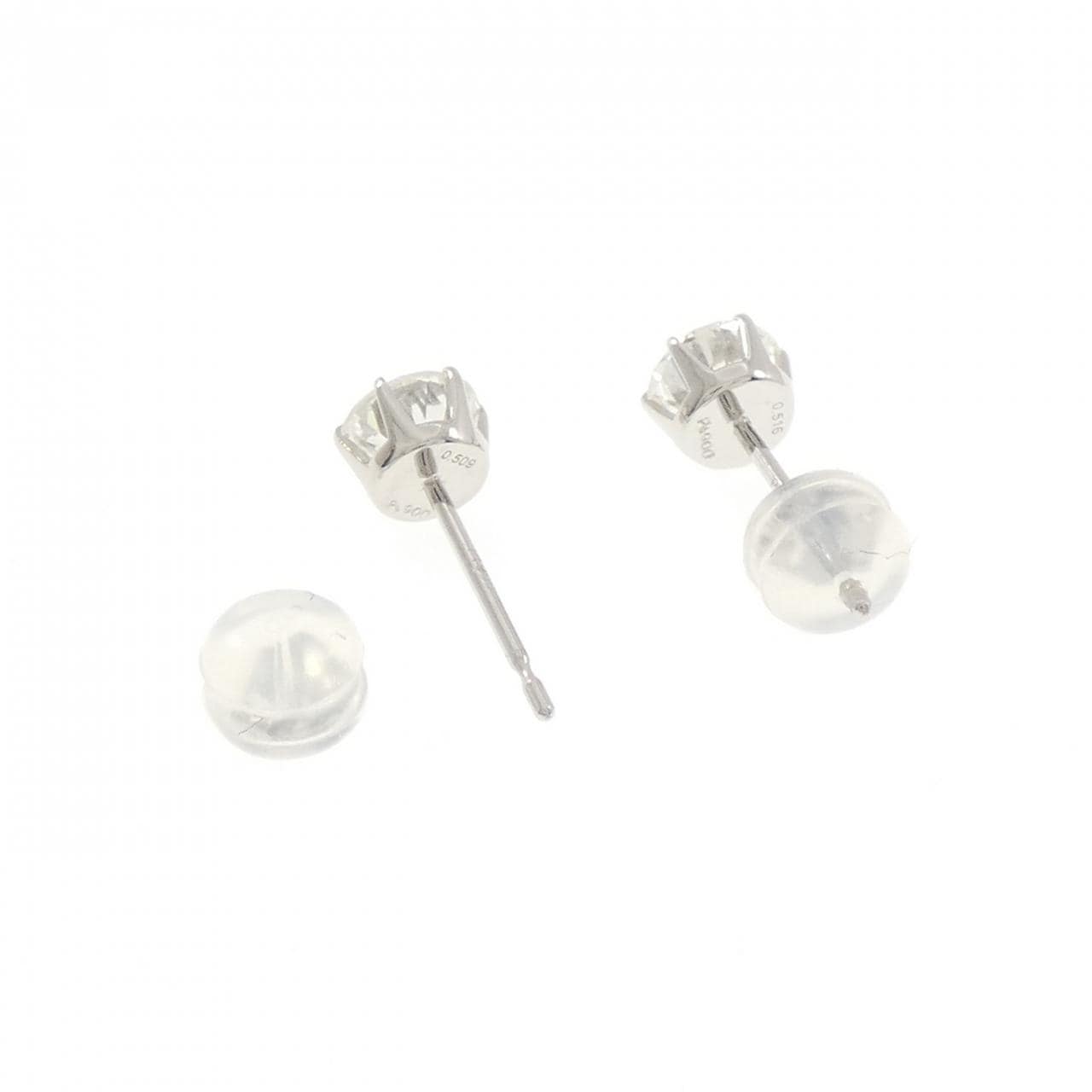PT900 ソリティア ダイヤモンド ピアス 1.025CT