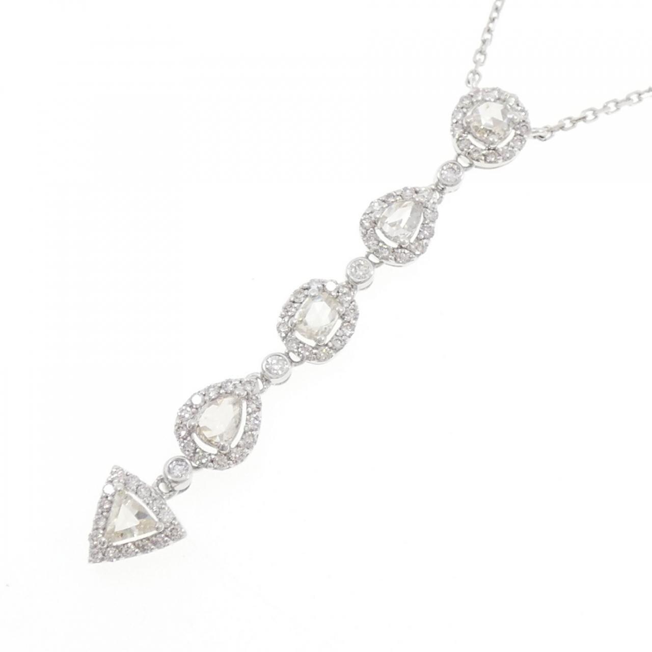 K18WG ダイヤモンド ネックレス 0.85CT