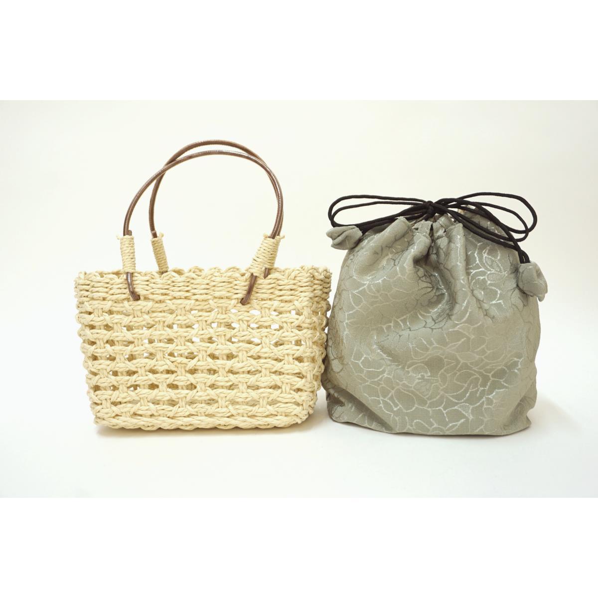 【新品】和紙製カゴバッグ
