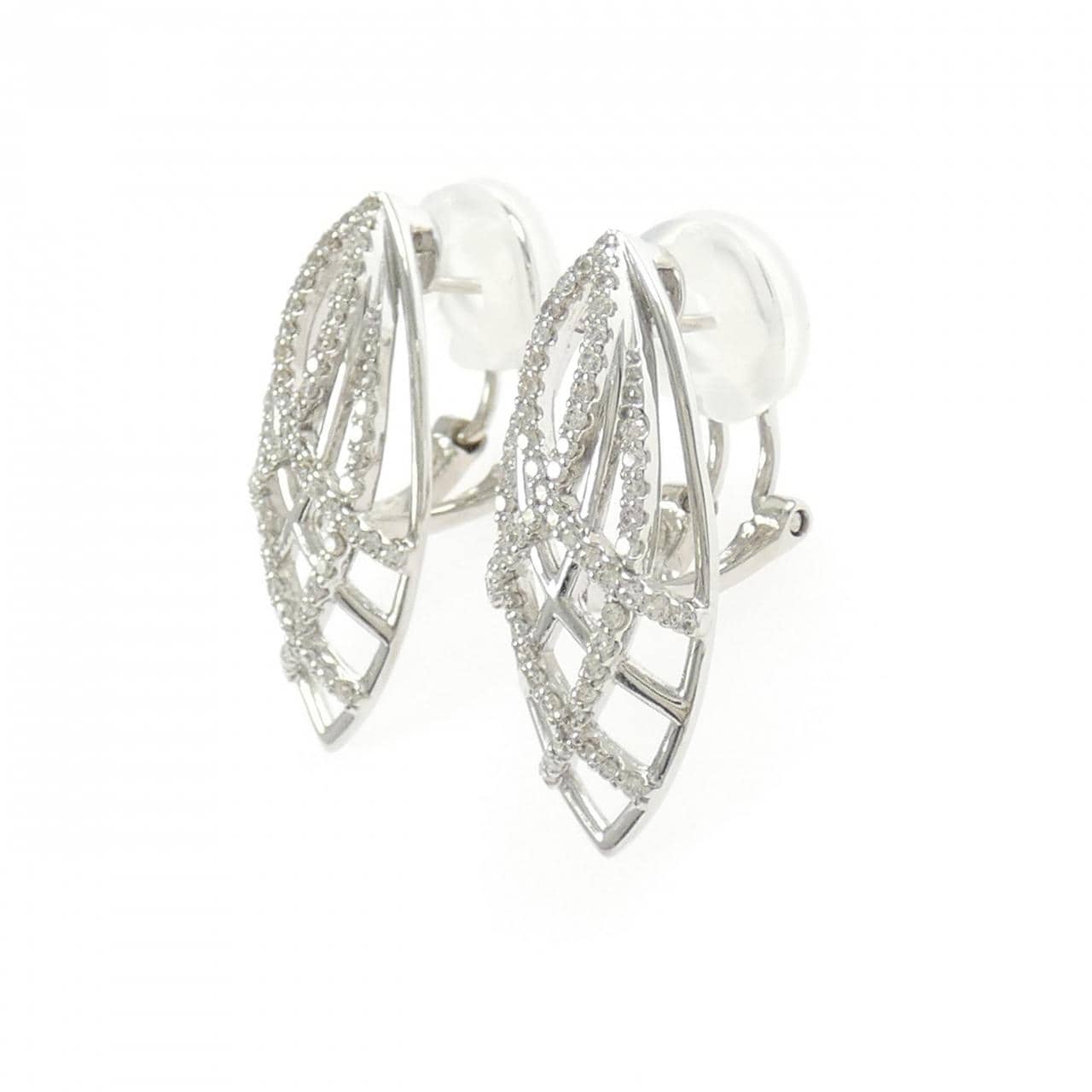 K18WG Diamond earrings/earrings 0.62CT