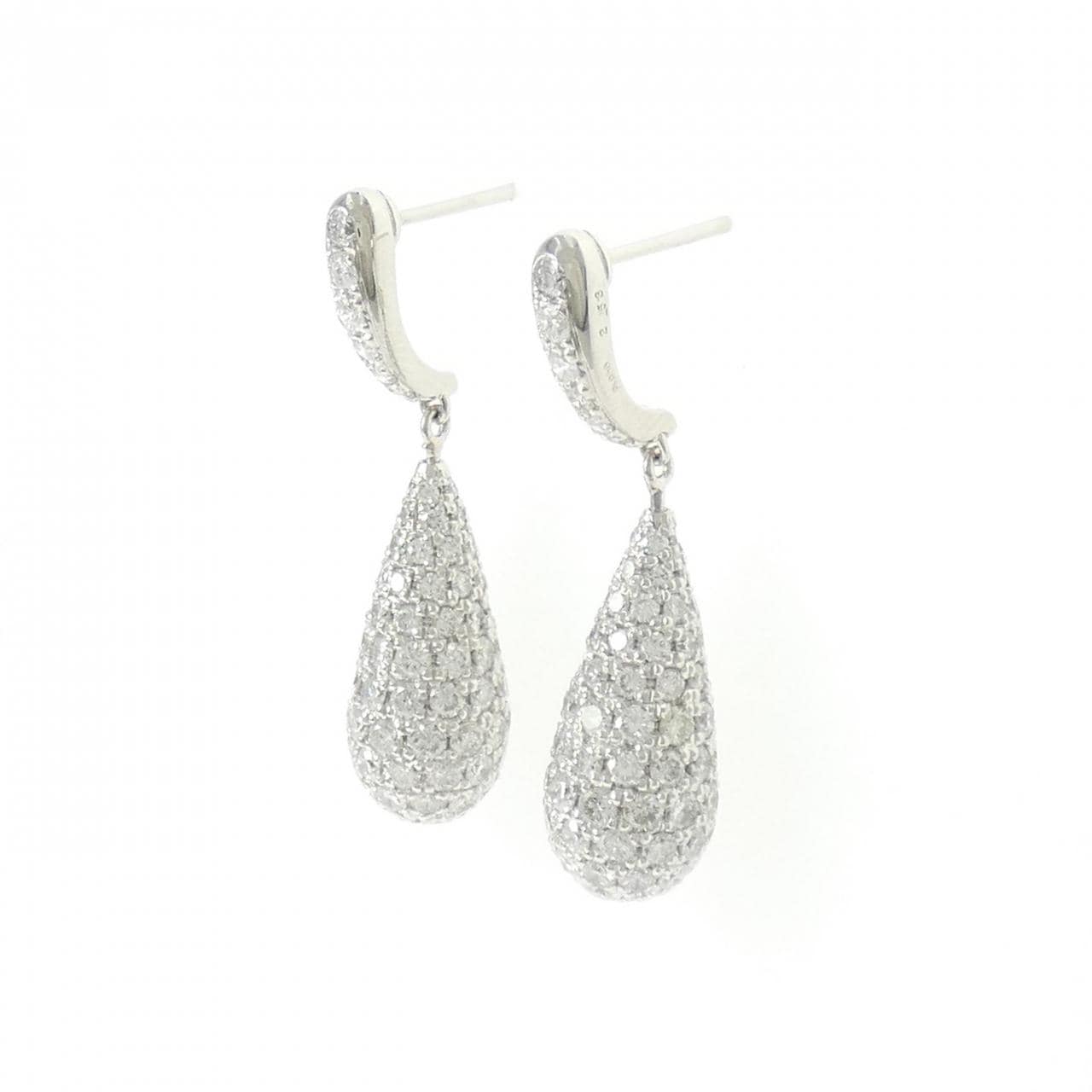 PT900 パヴェ ダイヤモンド ピアス 5.06CT