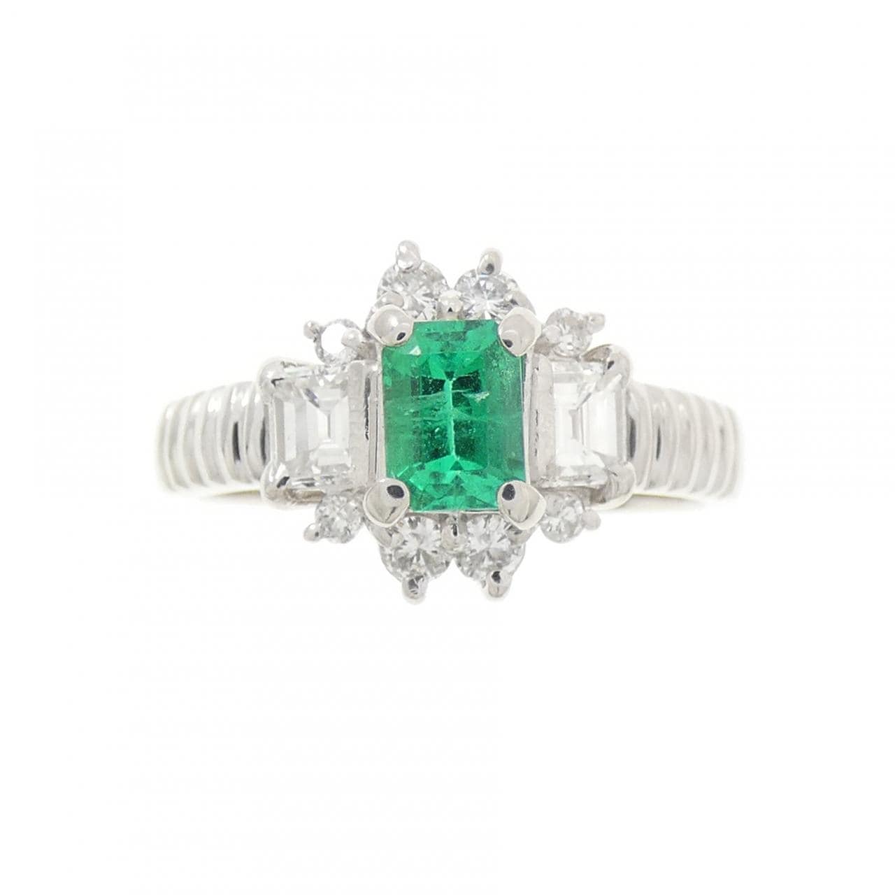 PT900 エメラルド リング 0.34CT