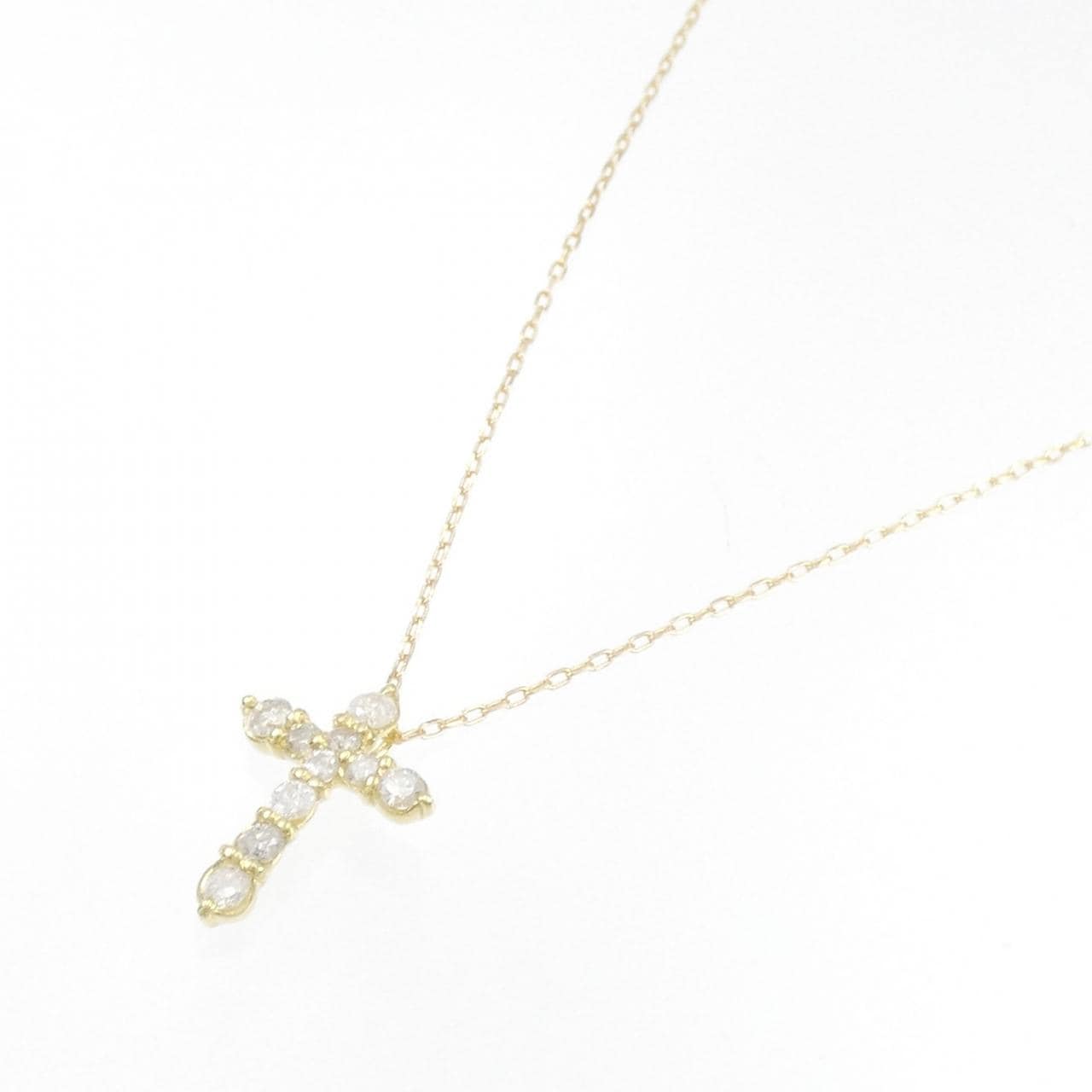 K18YG クロス ダイヤモンド ネックレス 0.50CT