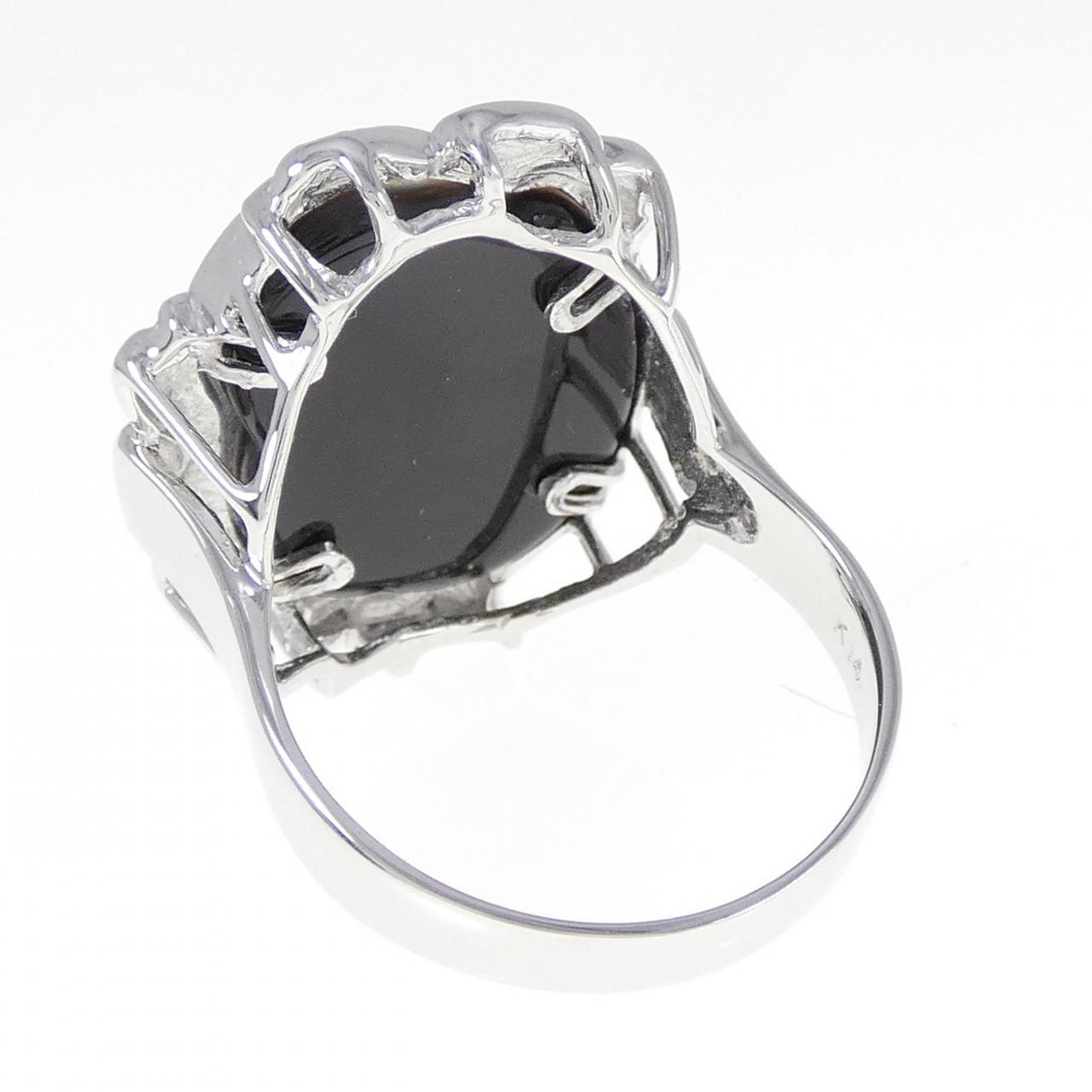 K14WG Agate Cameo Ring