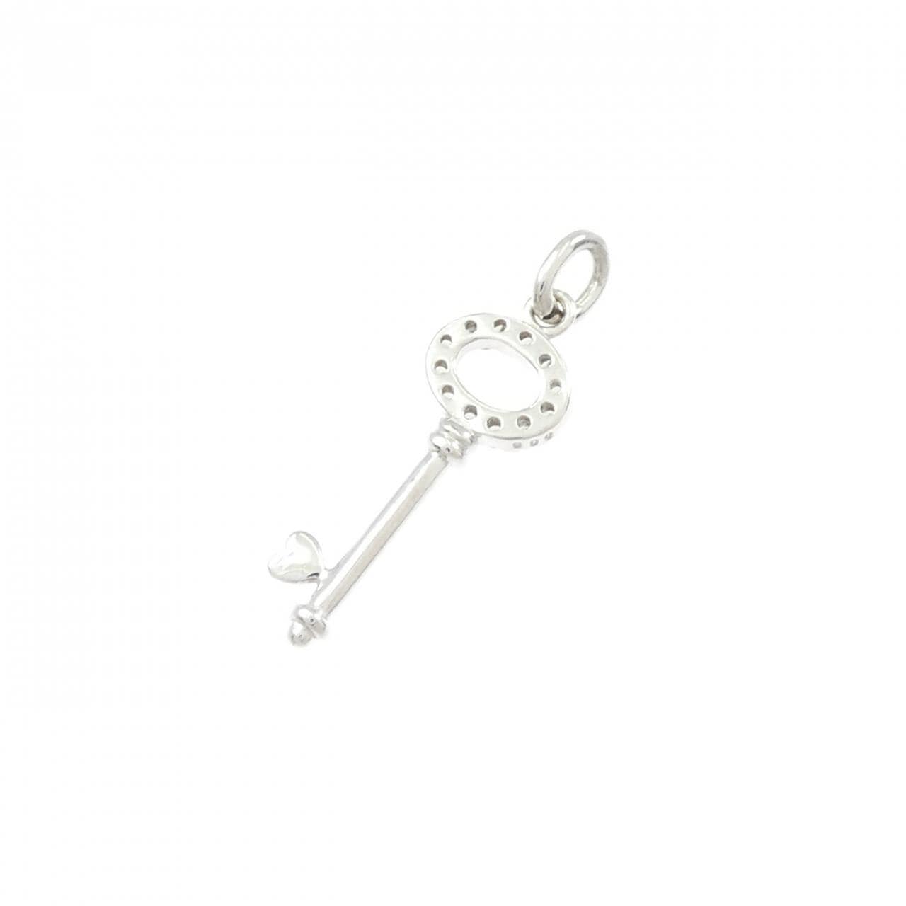 K18WG キー ダイヤモンド ペンダント 0.08CT