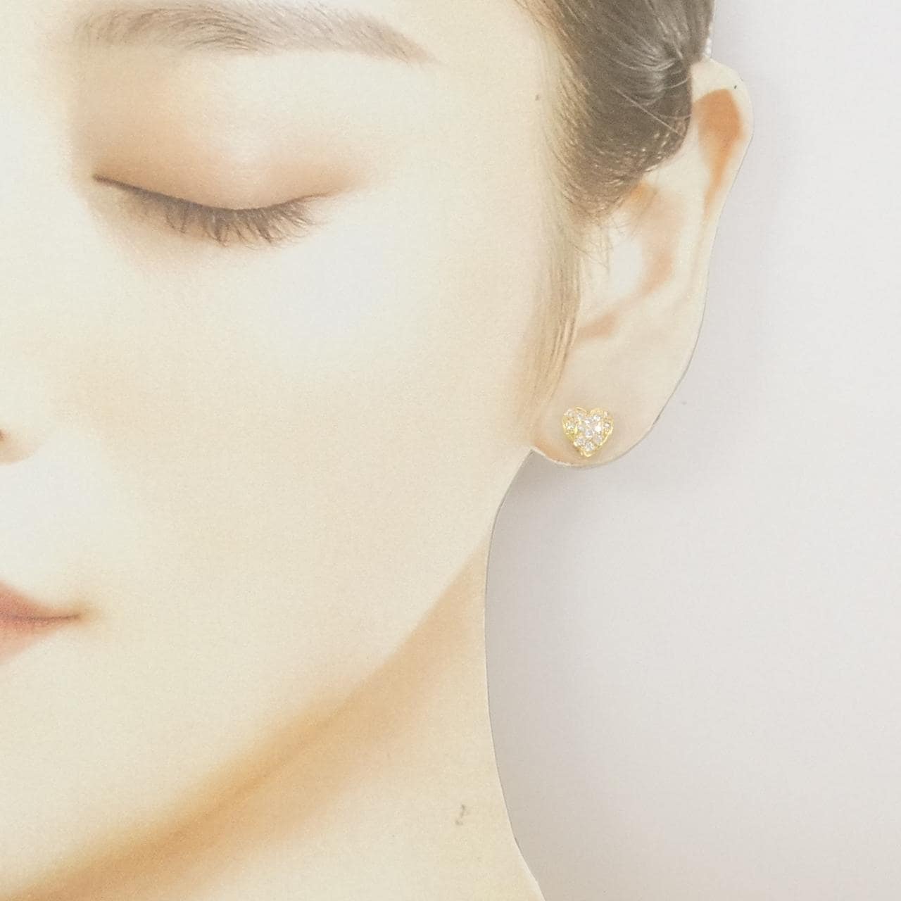 K18YG ハート ダイヤモンド ピアス 0.24CT