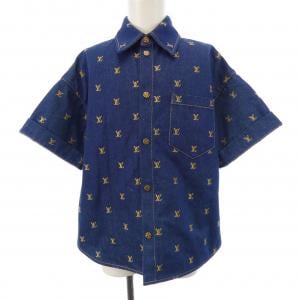 ルイヴィトン LOUIS VUITTON エンブロイダードシグネチャーショートスリーブデニムシャツ HQS90WJX1 S／Sシャツ