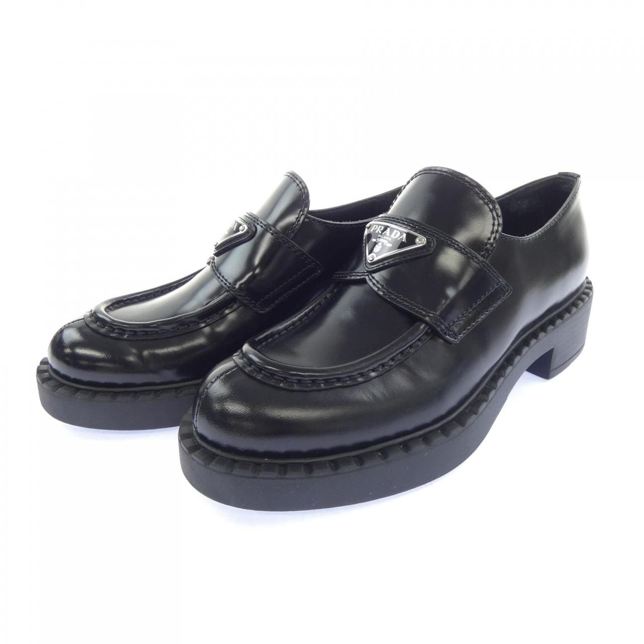 プラダ PRADA チョコレート ローファー トライアングルロゴ 1D246M シューズ