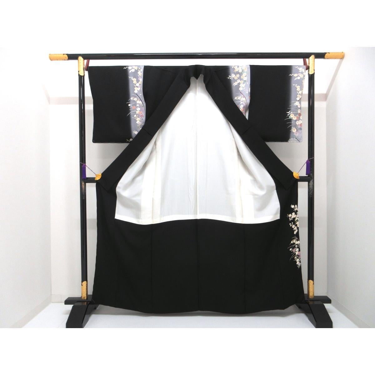 訪問着　友禅金彩加工　刺繍入りボカシ染