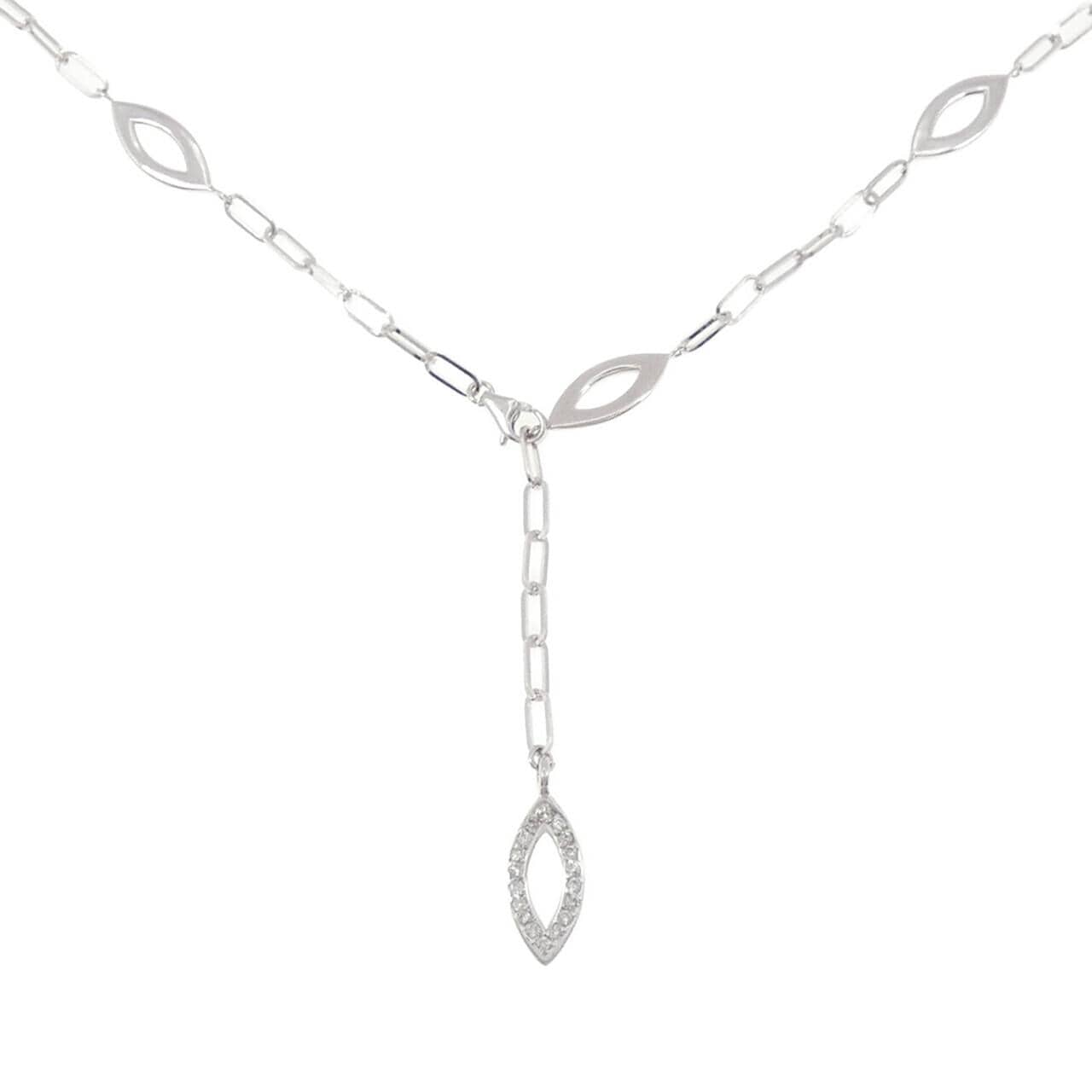 K18WG ダイヤモンド ネックレス 0.18CT