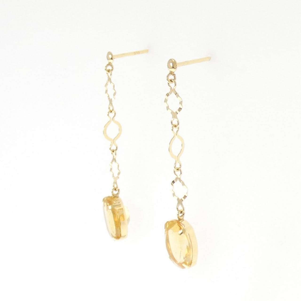 【新品】K18YG シトリン ピアス
