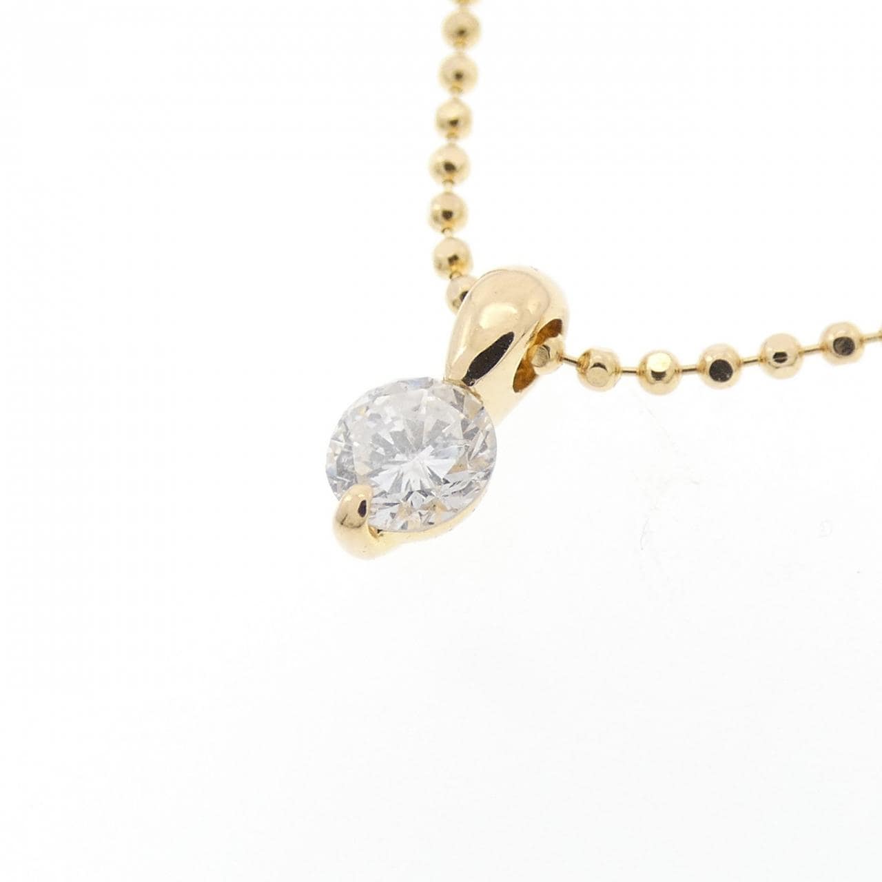 K18YG ソリティア ダイヤモンド ネックレス 0.20CT