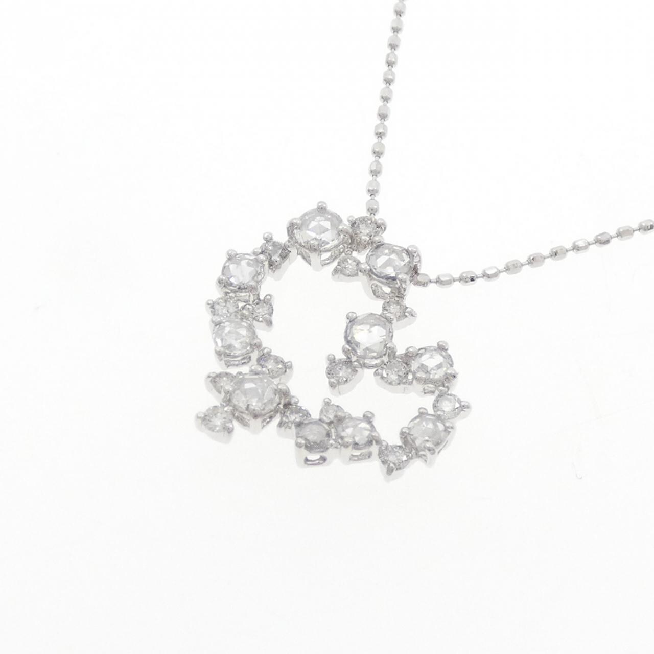 K18WG ハート ダイヤモンド ネックレス 0.45CT