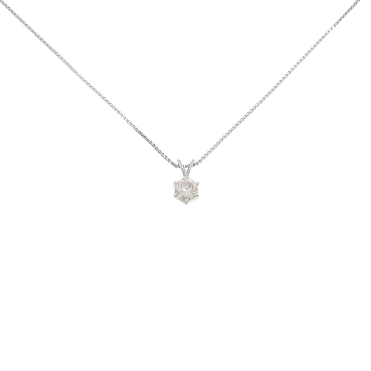 PT900/PT850 ソリティア ダイヤモンド ネックレス 0.34CT