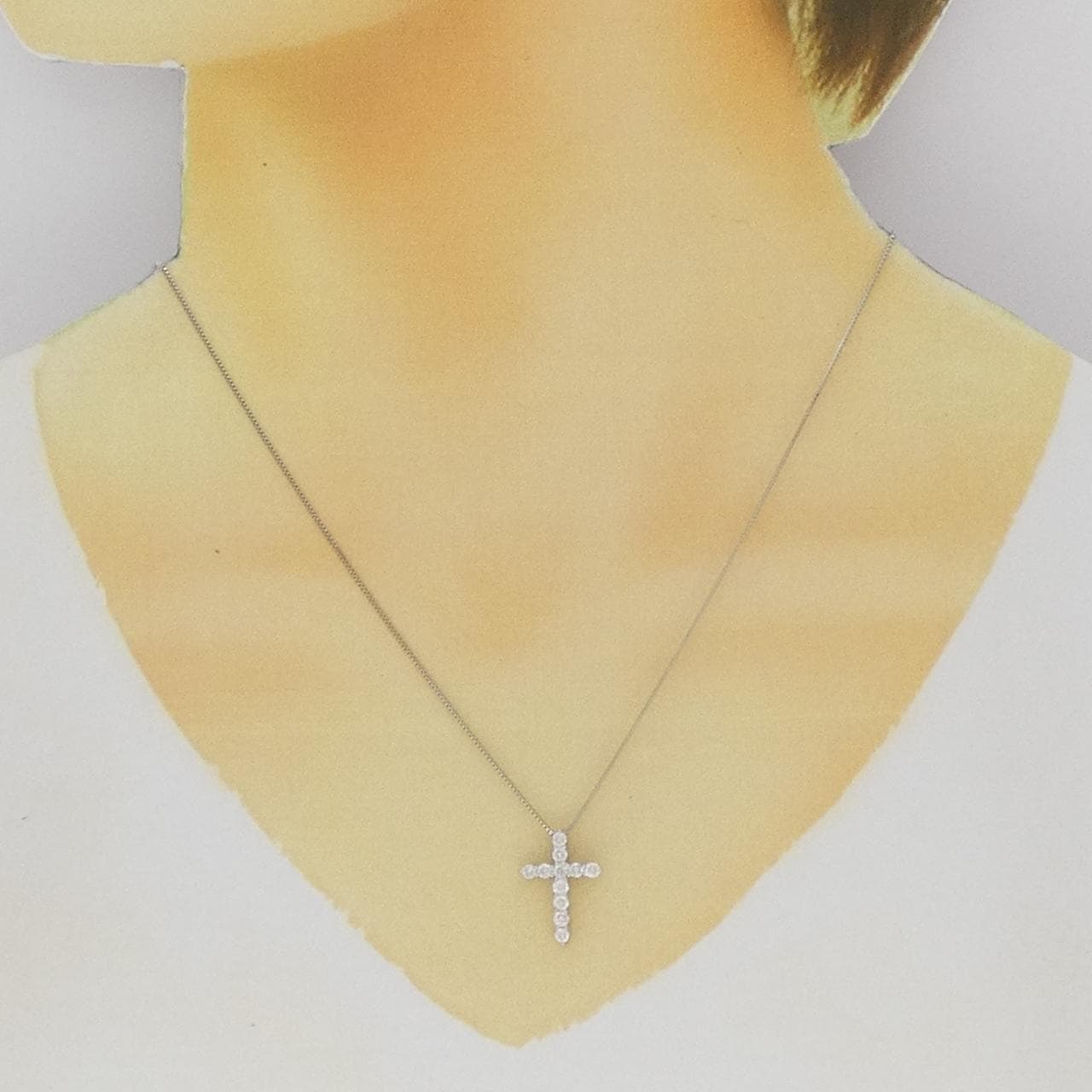 PT900/PT850 クロス ダイヤモンド ネックレス 0.55CT