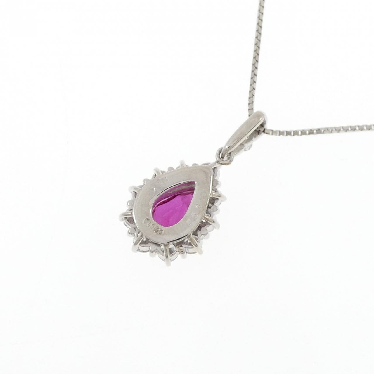 PT900/PT850 ルビー ネックレス 1.04CT