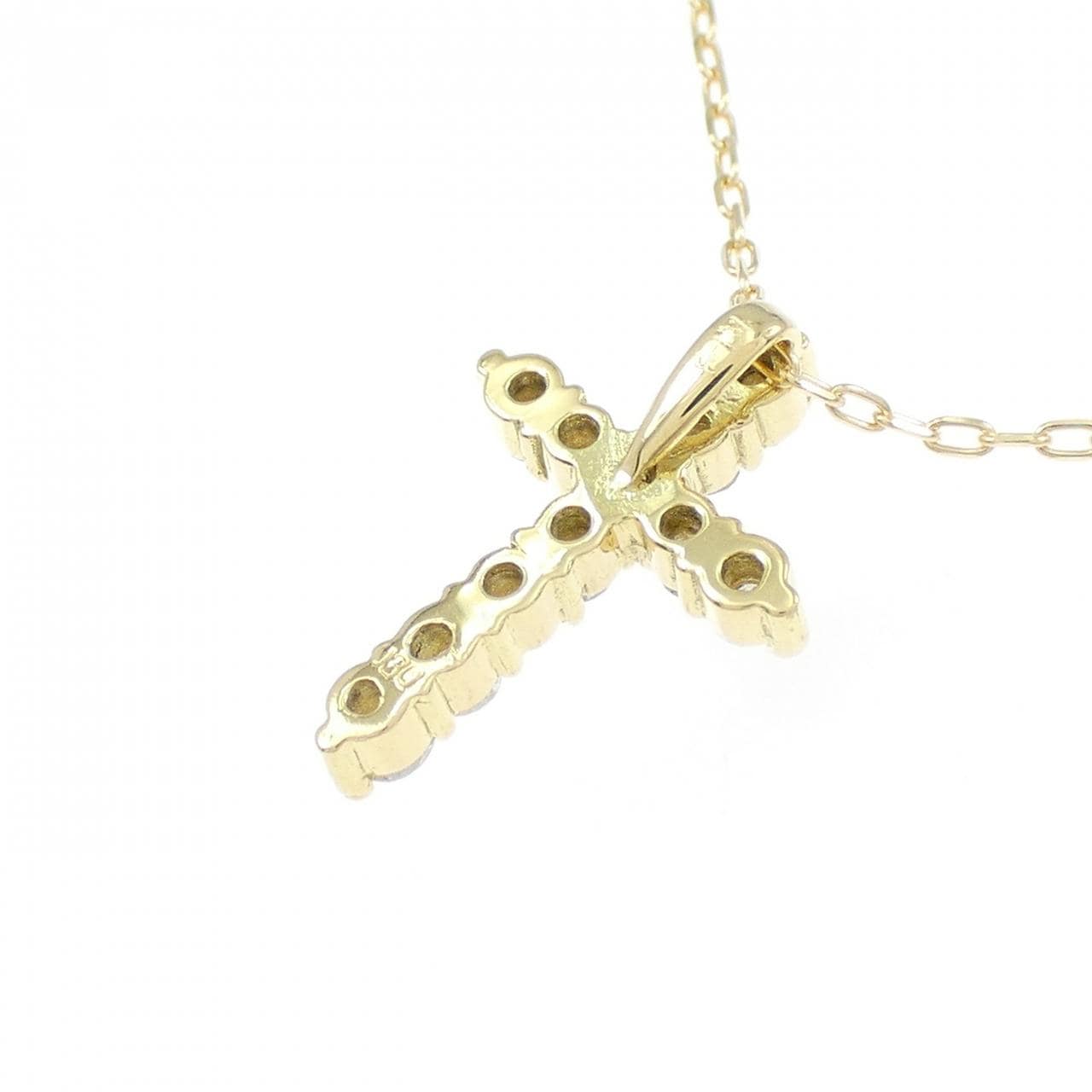 K18YG クロス ダイヤモンド ネックレス 0.30CT